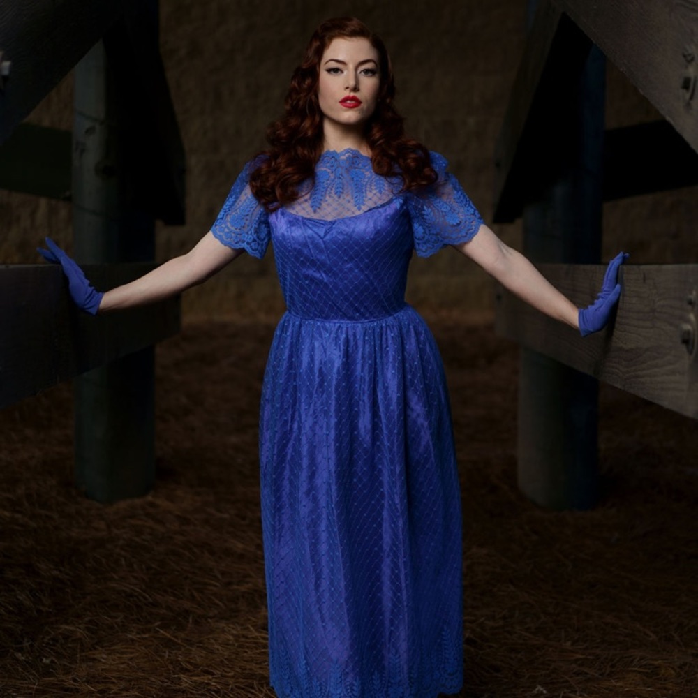 Royal Blue ILGWU Vintage Lace Dress